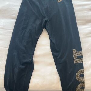 Nike Kids Black and Gold Leggings